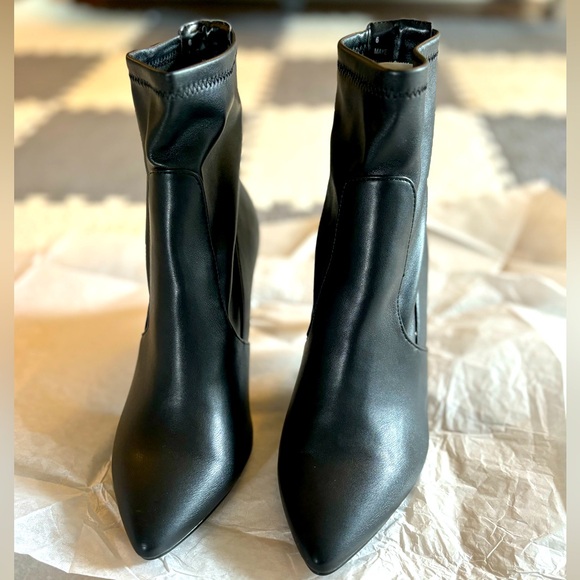 Faux leather ankle stiletto booties by Expression - Picture 2 of 7